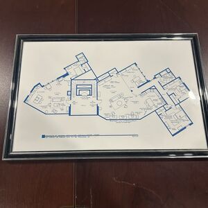 Big Bang Theory TV Show Architectural Blueprint Floor plan Sheldon Penny Framed